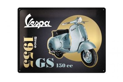 VESPA Relief-Blechschild "150 GS" Limited GOLD-EDITION - 40x30cm - Email Emaille