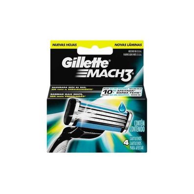 Ersatzklinge für Rasierer Gillette Mach3 (4 uds)