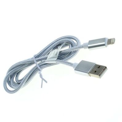 OTB - Datenkabel 2in1 - iPhone / Micro-USB - Nylonmantel - 1m - silber