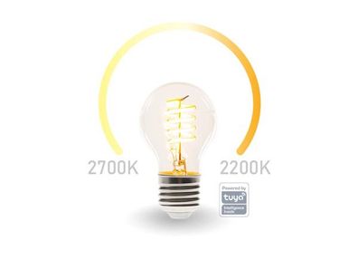 SMART-WI-FI-LED-LAMPE MIT Filament - Warmweiß & Intensiv Warmweiß - E27 - A60