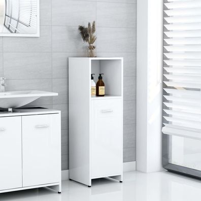 vidaXL Badezimmerschrank Hochglanz-Weiß 30x30x95 cm Holzwerkstoff