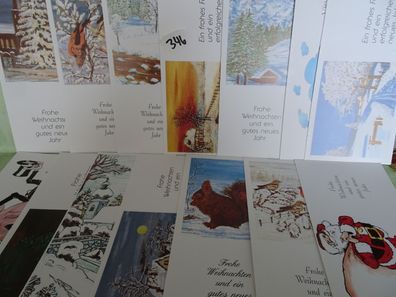 14x alte edle Weihnachtsgrußkarten-Sets & Umschlag von Behinderten gemalt Karben RL