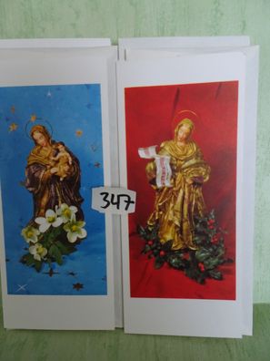 2x alte edle Weihnachtsgrußkarten-Sets & Umschlag Bentz Papier Maria Mutter Gottes