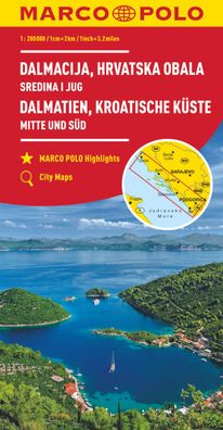MARCO POLO Regionalkarte Kroatische Kueste Mitte und Sued 1:200.000