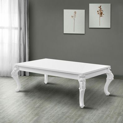 Wohnzimmertisch, Couchtisch Tisch Weiß Hochglanz Kratzfest Breite 140 cm