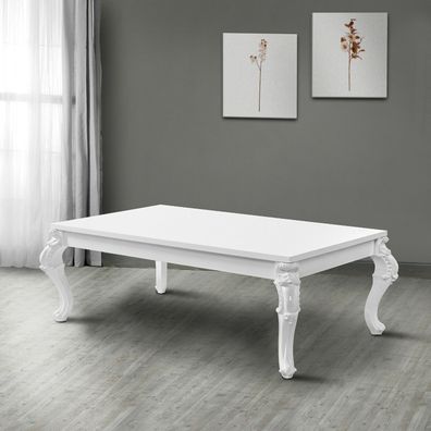 Wohnzimmertisch, Couchtisch Tisch Weiß Hochglanz Kratzfest Breite 120 cm