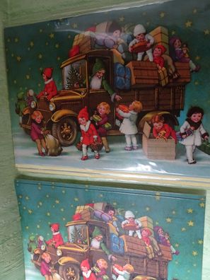 alte edle Weihnachtsgrußkarten-Sets & Umschlag Villa Arte Nostalgie - Auswahl -