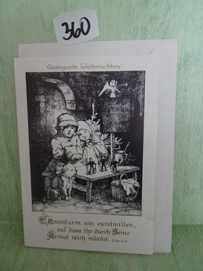 alte BHG schwarz-weiß gesegnete Weihnachtsgrußkarten-Set & Umschlag