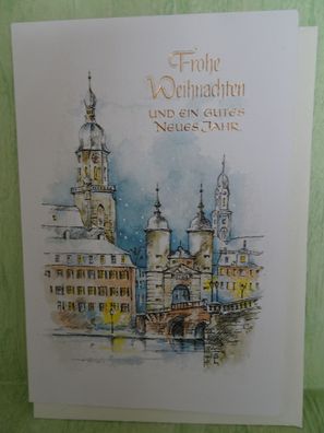 West-Germany Kunstkarte Stadtansicht Weihnachtsgrußkarten-Set & Umschlag