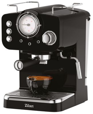 Zilan Espressomaschine 15 Bar | 1100 Watt | Edelstahl Design | Dampfausstoßregler ...