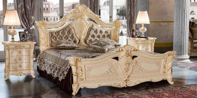 Design Luxus Doppel Hotel Betten Neu Schlafzimmer Massiv Holz Möbel Bett Polster