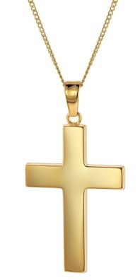 trendor Schmuck Herren-Halskette mit Kreuz Gold 333/8K Kreuz 27 mm 41912