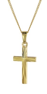 trendor Schmuck Kreuz-Halskette Gold 333/8K Collier für Damen und Kinder 41916