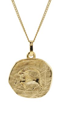 trendor Schmuck Halskette mit Sternzeichen Steinbock Gold 333/8K Ø 16 mm 41920-01
