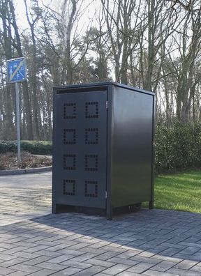 1 Mülltonnenbox Modell No.5 Anthrazit komplett RAL7016 für 240Liter Mülltonnen