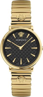 Versace VE8104722 V-Circle Lady schwarz gold Edelstahl Armband Uhr Damen NEU