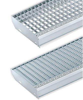 Gitterroststufe Treppenstufe Maße: 1000x270 mm 30/10 mm V2A AISI304