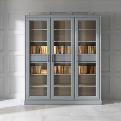 Bücherregal Bücherschrank Regal Büro Bücherregal Wohnwand Design Holz Grau Neu