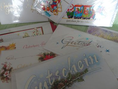 Geschenk Gutscheine Weihnachtsgrußkarten & Umschlag - große Auswahl-