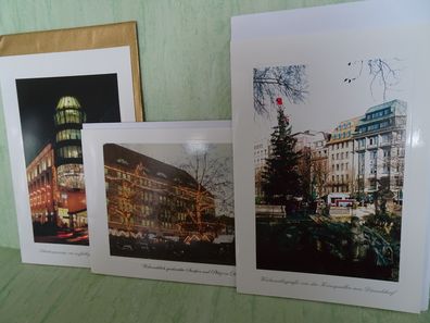 3x alte Düsseldorf Königsallee Shadowpassage ... Weihnachtsgrußkarten-Sets & Umschlag