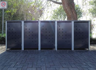 5 Mülltonnenboxen Modell No.3 Anthrazitgrau für 240 Liter Mülltonnen