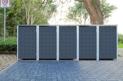 5 Mülltonnenboxen Modell No.1 Anthrazitgrau für 240 Liter Mülltonnen