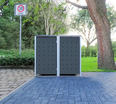 2 Mülltonnenboxen Modell No.1 Anthrazitgrau für 120 Liter Mülltonnen