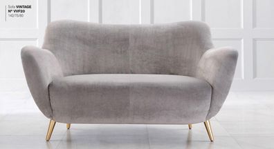 Zweisitzer Sofa 2 Sitzer Sofas Stoff Wohnzimmer Polyester Modern Grau Luxus Neu