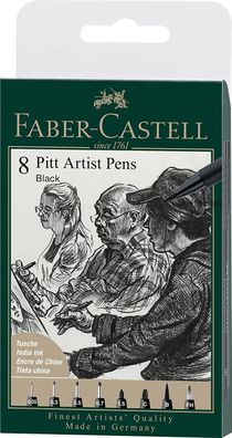 Faber-Castell 167158 - Tuschestift Pitt Artist Pen, Farbe 199, schwarz, XXS, S, ...