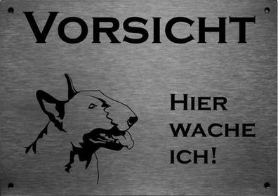 Hundewarnschild Edelstahl Warnschild Bullterrier
