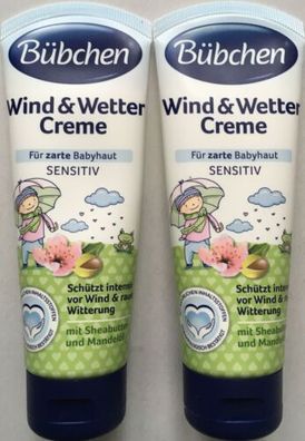 Bübchen Wind&Wetter Creme Sensitiv - für zarte Babyhaut - 2 x75 ml