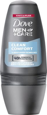 Dove Men + Care Deo Roll-On Clean Comfort Anti-Transpirant 50 ml (Gr. Standardgröße)