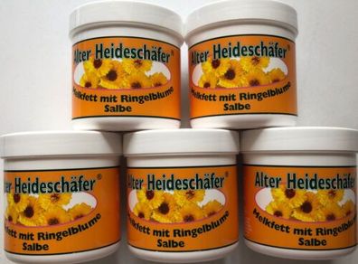 Alter Heideschäfer - Melkfett mit Ringelblume Salbe 5 x 250 ml (Gr. Standardgröße)