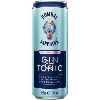 Bombay Sapphire Gin & Tonic 10% vol. 0,25 L Dose, 12er Pack (12x0,25 L)