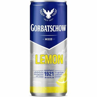 Gorbatschow & Lemon 10%vol Vodka Zitrone 0,33L Dose, 12er Pack EINWEG Pfand