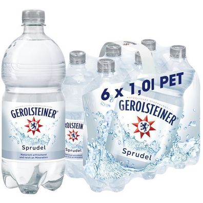 Gerolsteiner Sprudel Mineralwasser 6x1.00l Flasche Einweg-Pfand