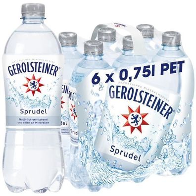 Gerolsteiner Sprudel Mineralwasser 6x0.75 L Flasche, Einweg-Pfand