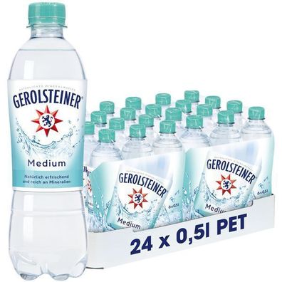 Gerolsteiner Medium Mineralwasser Gerolsteiner Brunnen 24x0.50l Einweg-Pfand