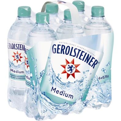 Gerolsteiner Medium Mineralwasser 6x0.75l Flasche Einweg-Pfand