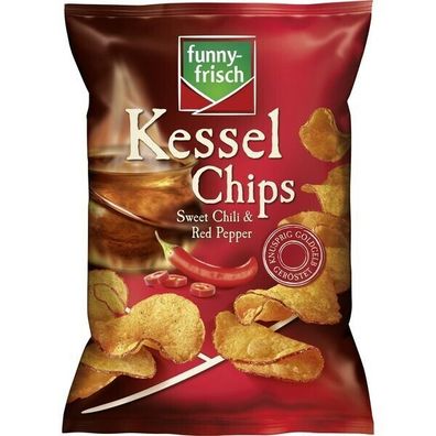 Funny-Frisch Kessel Chips Sweet Chili&Red Pepper 10x120 g Beutel
