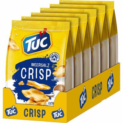 TUC Crisp Salzgebäck Crackers Gebacken gesalzen Meersalz 6x100 g Pg.