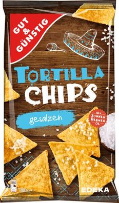 EDEKA Gut & Günstig Tortilla Chips gesalzen 10 er Beutel ( 10x300g )