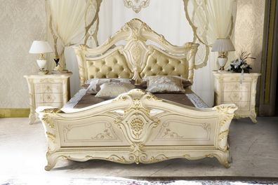 Chesterfield Schlafzimmer Hotel Barock Möbel Betten Textil Klassisch Bett Luxus