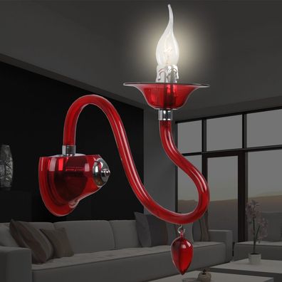 GIULIA | Wandlampe | Ø120mm | Rot | Murano Wandlüster | Lüsterlampe Lüster Wandleuch