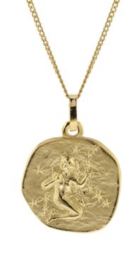 trendor Schmuck Halskette mit Sternzeichen Jungfrau Gold 333/8K Ø 16 mm 41920-09