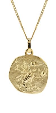 trendor Schmuck Halskette mit Sternzeichen Skorpion Gold 333/8K Ø 16 mm 41920-11