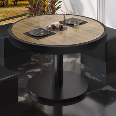 BN | Bistro Loungetisch | Ø: H 50 x 36 cm | Eiche / Schwarz | Bistrotisch Loungetisch