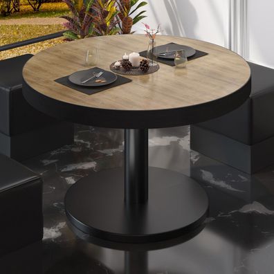 BN | Bistro Loungetisch | Ø: H 50 x 36 cm | Eiche / Schwarz | Bistrotisch Loungetisch