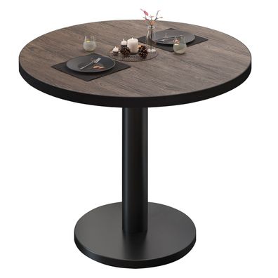 BN | Bistrotisch | Ø: 70 x 72 cm | Schwarzer Rand | Light Wenge / Schwarz | Rund |