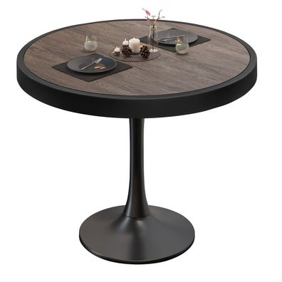 BL | Bistrotisch | Ø: 70 x 78 cm | Metallrahmen | Light Wenge / Schwarz | Rund | Bi